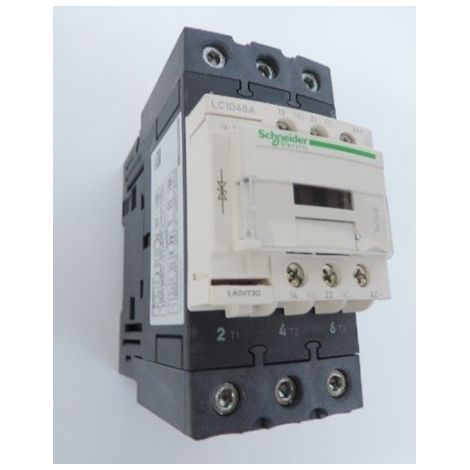 Contacteur 40A 3P 440V AC-3 contact 3F (3NO) aux 1F 1O bobine 110V DC bornes à vis EVERLINK Schneider Electric LC1D40AFD (1/2)
