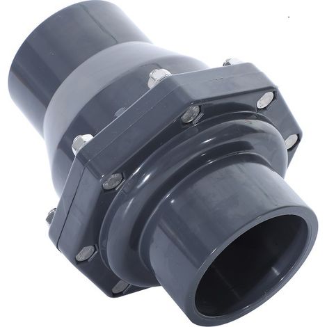 Clapet anti-retour en UPVC gris foncé, à bascule, résistant à la corrosion et aux acides et alcalis, vanne chimique, clapet de retenue (DN40 50 mm) (1/3)