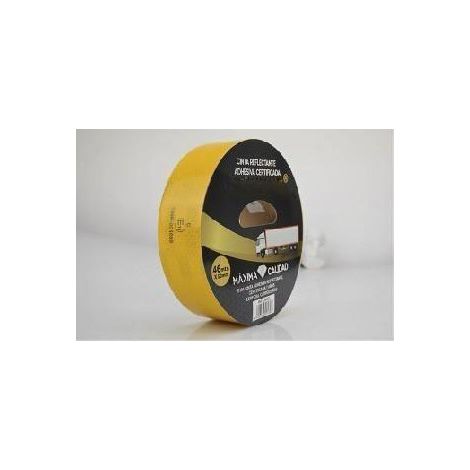 Cinta adhesiva reflectante amarilla 50 mm X 46 M certificado E104 SEKURECO