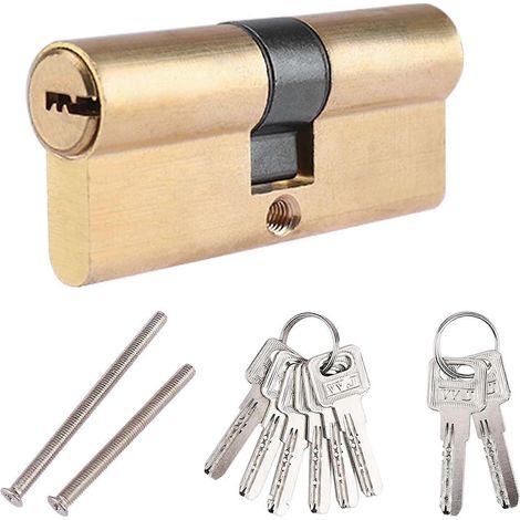 Cylindre de verrouillage 40/40, longueur totale 80 mm, profil du cylindre double à deux vis, compatible avec tous types de serrures. (1/4)