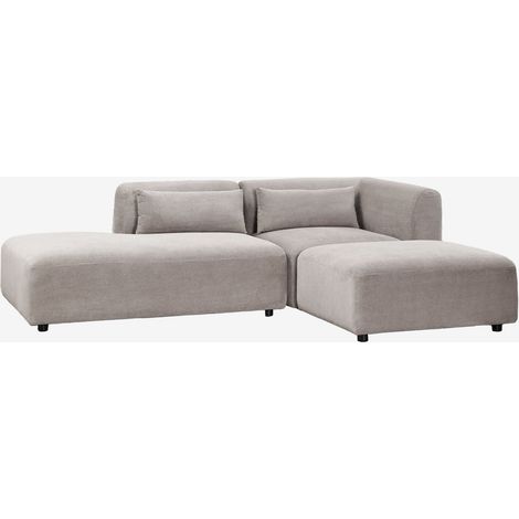 Divano componibile angolare in 2 pezzi con chaise longue sinistra e pouf Fogler SKLUM            