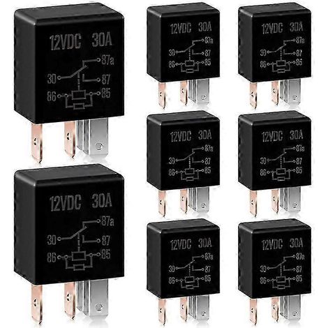 5-poliges Relais 12V 30A Mehrfachrelais, Hochleistungsrelais für Automotoren, 8 Stück - JXLGV (1/5)