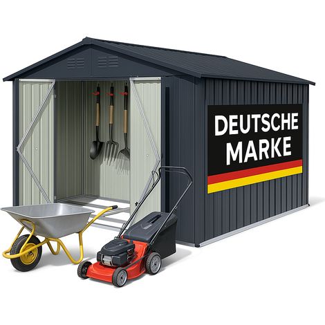 Albatros Profi Gerätehaus XXL – verzinktes Metall in Anthrazit (RAL 7016) 259x313x192cm, 15,5m³ Inkl. Schloss & Werkzeughaken wetterfest (1/5)