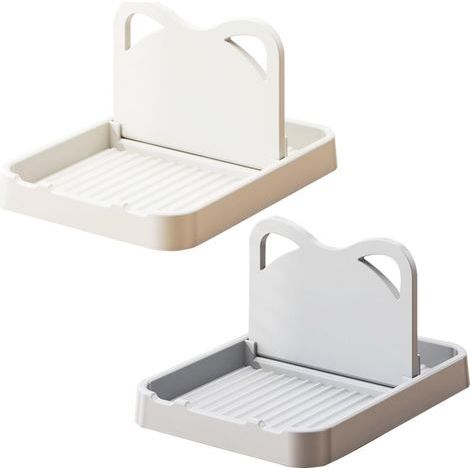 Soporte plegable para cucharas para la encimera de la cocina, con forma de gato, para guardar tapas de ollas, cucharas, tapas de ollas, espátulas, utensilios de cocina y tenedores (beige). (1/5)