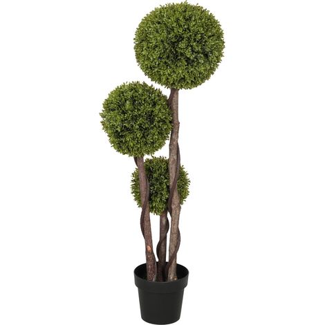 Künstlicher Buchsbaum, 115 cm Zimmerpflanze, Kunstpflanze im Topf, Dekopflanze, Dekorative Pflanzen für Zuhause, Büro, Flur, Garten, Grün (1/5)
