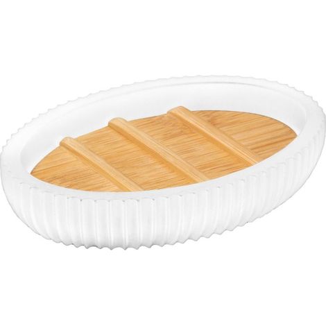 Porte Savon Déco "Natureo" 12cm Blanc (1/2)