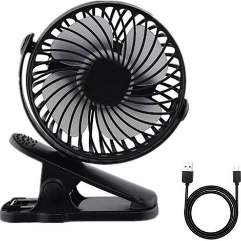 Kaelt - Ventilateur à Clipper Silencieux, USB Rechargeable 360° de BureauSilencieux Ventilateur Clip pour Poussette Camping (1/3)