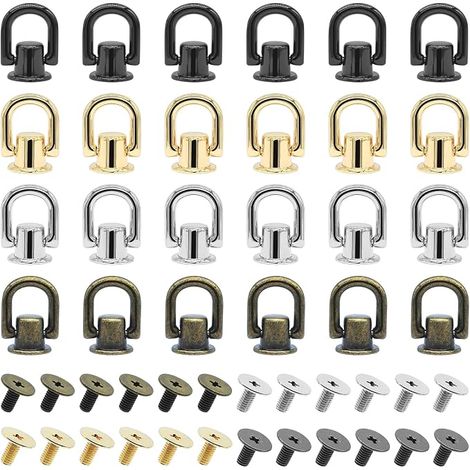 24pcs 4 Color D Type Round Head Rivet Buckle Rivet for DIY (1/5)