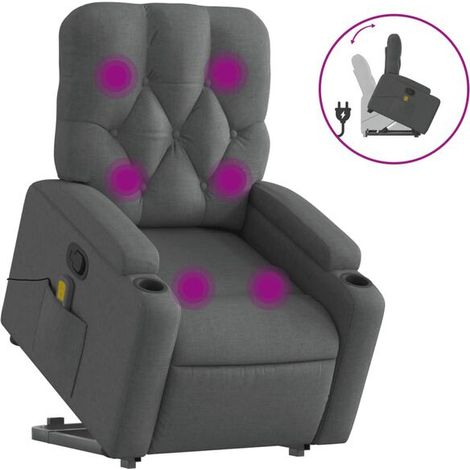 fauteuil de massage inclinable en tissu gris foncé (1/5)