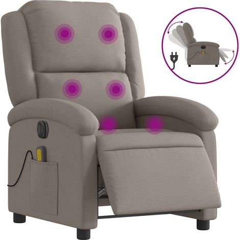 Maison Exclusive - Massagesessel Elektrisch Taupe Stoff
