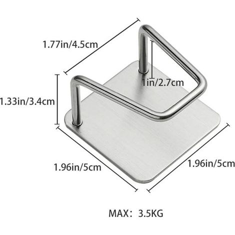 Porta spugna adesivo in 2 pezzi, non necessita di foratura, porta spugna per lavello della cucina, ganci da parete autoadesivi in acciaio inox 304 (1/4)