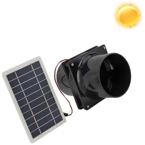 Ventilateur d'extraction solaire 10 W – Panneau solaire 12 V – Installation facile pour serres, camping-cars et poulaillers – Poids : 345 g (1/3)