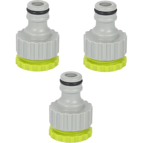 2-en-1 Adaptateur Robinet Tuyau Arrosage,Raccord Tuyau d'arrosage Robinet Cuisine,1/2” et 3/4” Connecteur Kit Raccord Rapide Pour L'irrigation D'Eau de Jardin,Connexion en Plastique(3 Pièces) (1/5)