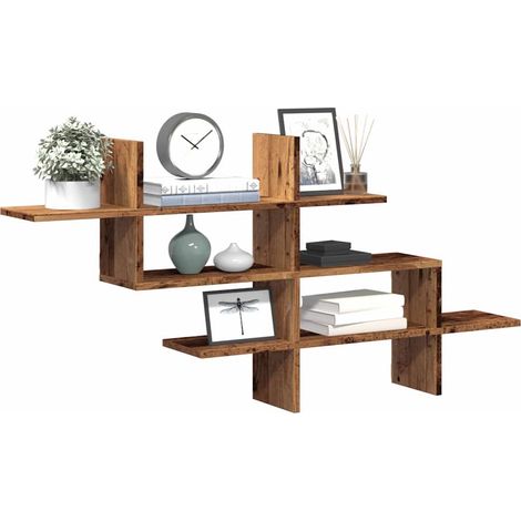 vidaXL Wall Shelf Old Wood 124,5x18x60,5 cm Engineered Wood