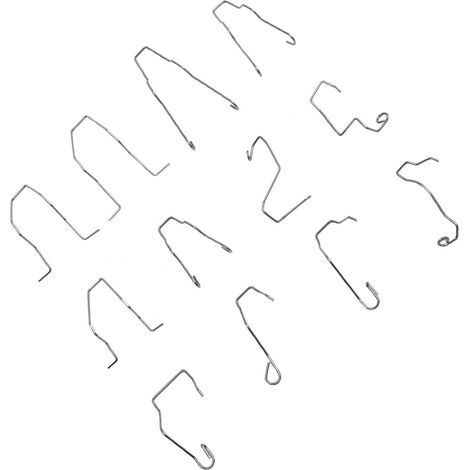 Satz mit 12 Federclips H1, H3, H4, H7, Edelstahl, Kompaktkoffer, Kfz-Zubehör (1/5)