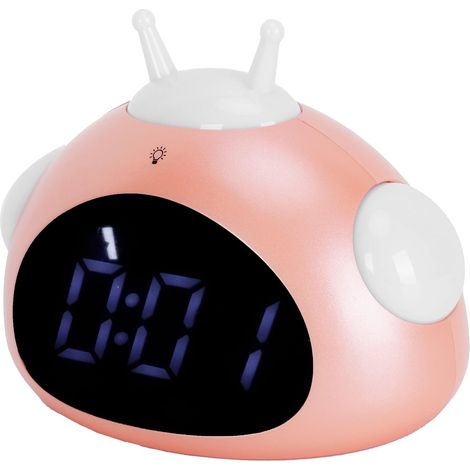 Réveil veilleuse, Mignon réveil Facile à Utiliser pour Enfants Réveil d'apprentissage du Sommeil pour Enfants avec Fonction d'affichage d'expression pour Chambre à Coucher
