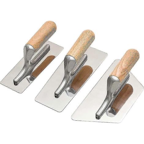 Ensemble de truelles vénitiennes en acier inoxydable poli (3 pièces) - Outils manuels de finition fine pour la peinture et le plâtrage (1/5)