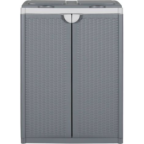 Maison Exclusive - Pattumiera a 2 Ante Grigia 65x45x88 cm in PP (1/5)