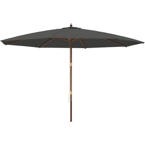 Ombrellone da giardino con palo in legno 400 x 273 cm antracite 020008336