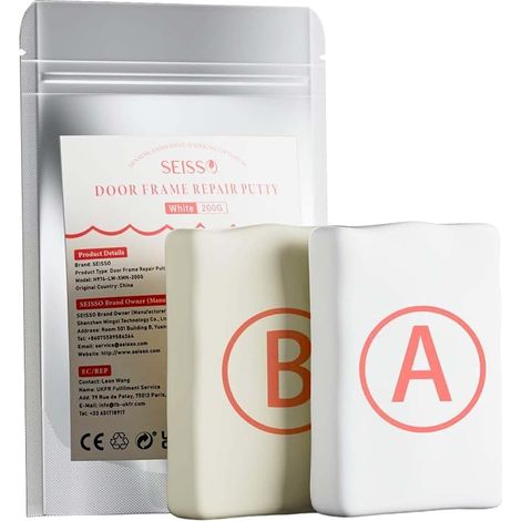 Epoxy Sealant 200 g, 2-Component Epoxy Repair Paste for Repairing Metal Hinges for Windows / Doors / Cupboards (White) (1/2)