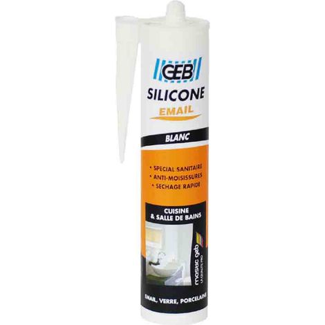 Mastic Silicone émaillé Blanc étanchéité Durable Pour Surfaces émaillées - Geb (1/2)
