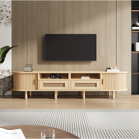 TV Möbel Schrank Aufbewahrung 170 cm Rattan HAVRYA (1/5)
