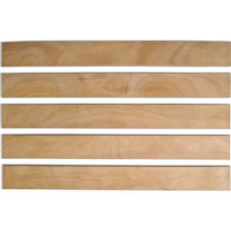 Scm Créations – Lot de 5 lattes 78 cm – Largeur 53 mm – Épaisseur 8 mm – 7 plis en hêtre verni – Pour clic-clac et BZ (1/5)