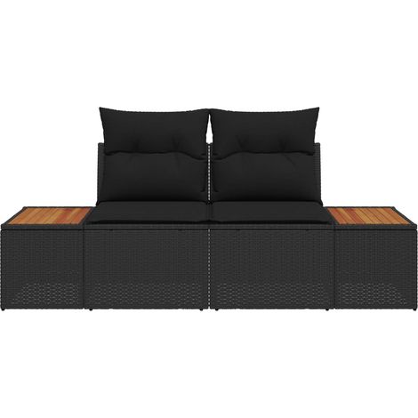 Maison Exclusive - Gartensofa Schwarz 184 x 62 x 85cm Poly-Rattan