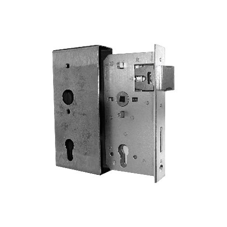 GAH ALBERTS - 412050 Cerradura reversible con cilindro de media vuelta + caja 50x190x100mm cabeza 43mm