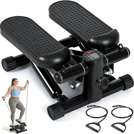 GBLY Stepper para Casa Mini Stepper con Cuerdas de Fuerza Pantalla LCD Mini Stepper Piernas Brazos Resistencia Ajustable Fitness Hogar Oficina (1/5)