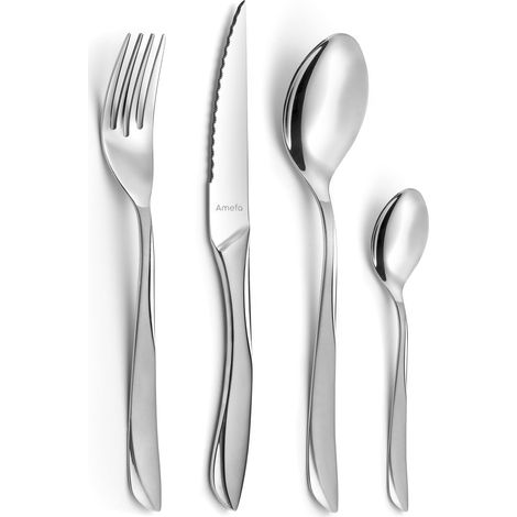 Ménagère 24 couverts acier inox Pour 6 personnes, Argenté (1/5)