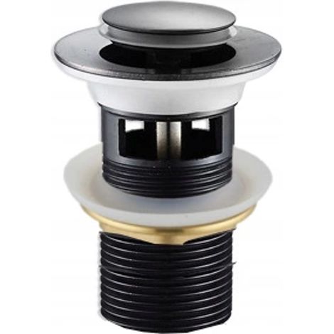 Mexen tappo clic-clac piccolo rotondo con troppopieno, nero - 79925-70 (1/2)