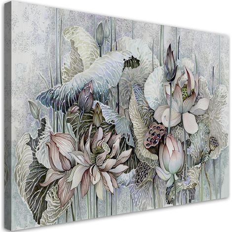 Tableau sur toile Fleurs de saint lotos 100x70 (1/5)