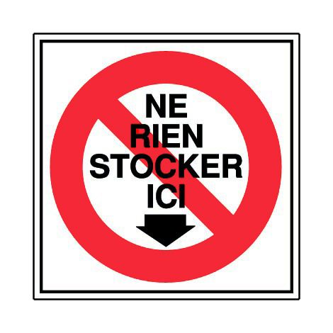 Panneau Ne rien stocker ici - Rigide 480x480mm - 4010021