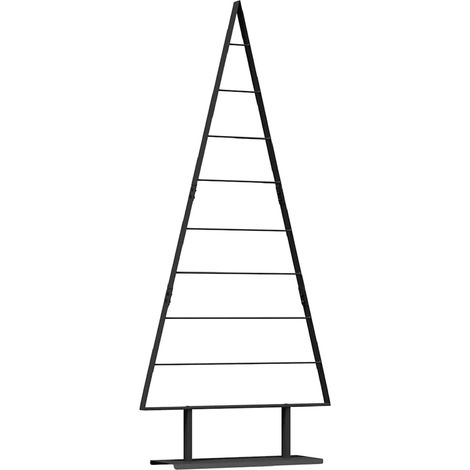 Árbol de Navidad de metal con soporte Negro 180 cm Acero vidaXL (1/5)