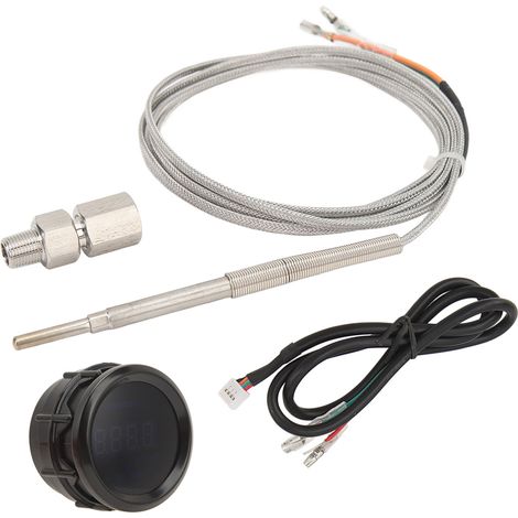 Indicateur de température des gaz d'échappement 52 mm, haute précision, universel, 12 V, 200 à 1300 °C, numérique (1/5)