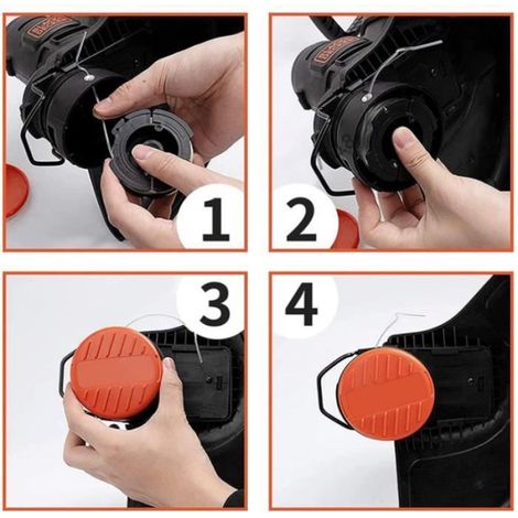 Lot de 6 bobines de fil A6481 A6485 pour coupe-bordures Black Decker GLC1823L20 (6 pack+1 copertura + 1 molla) (1/4)