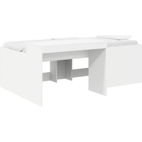 Maison Exclusive - Letto alto per bambini con scrivania Bianco 90 x 200 cm