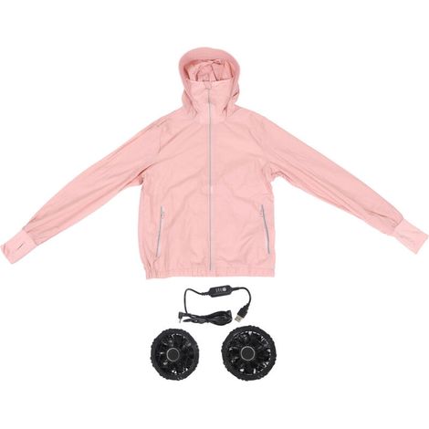 Veste Rafraîchissante avec Ventilateur - Taille M Rose - Idéale pour Vélo et Protection Solaire (1/5)