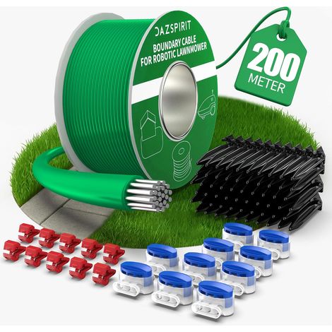 200 m Cable Robot Tondeuse, Tondeuse Gazon Fil Périphérique Comprend 100 Piquets, 20 Connecteurs Câble, 10 Bornes Connexion, Compatible avec 200 (1/5)