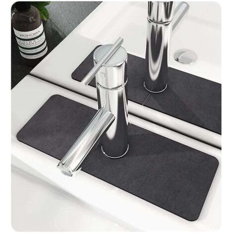 QORVA-Robinet Splash Catcher , Robinet de filtre à éclaboussures , Tapis de séchage pour comptoir de cuisine , Sink Splash Guard , Tapis d’évier , Tapis de séchage de vaisselle Robinet Drip Catcher po