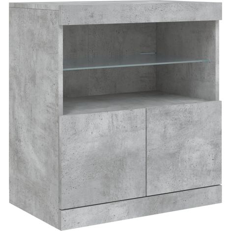 Aparador buffet cómoda armario mueble organizador cocina salón salón con luces LED 60 x 37 x 67 cm gris 020030005