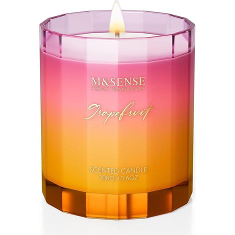Grapefruit Duftkerze im Glas 300g 60h Brenndauer Sojawachs Kerzen Luxus für (1/5)