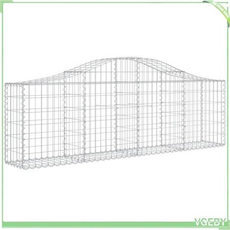Panier de gabions arqué - FAFEICY - 153383 - 200x30x60/80 cm - Fer galvanisé - Fil 3,5 mm (1/4)