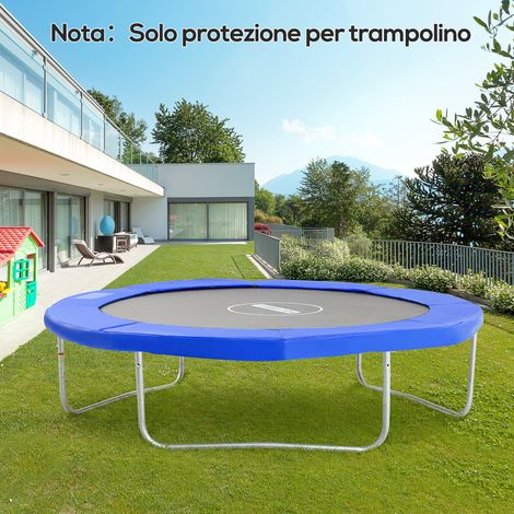 Bordure rembourrée pour trampoline, protection avec rembourrage de 15 mm, en plastique et PE, Ø 305 cm, bleue (1/5)