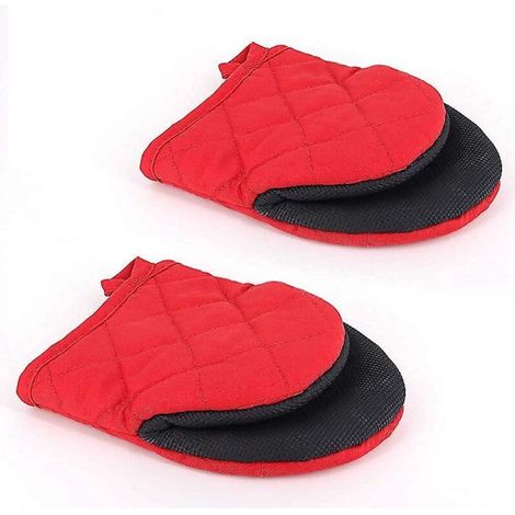 Miniatur-Ofenhandschuhe aus hitzebeständigem Silikon zum Backen und Grillen – rutschfester Griff, Aufhängeschlaufe, hitzebeständig bis 260 °C (1/5)