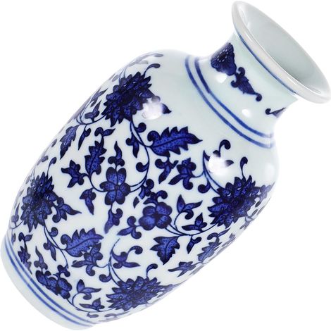Vase en Céramique Décoratif Bleu et Blanc Style Qinghua Petit Vase à Fleurs Pot de Table Moderne pour Décoration Intérieure Salon Pièce Unique 1Pc (1/5)