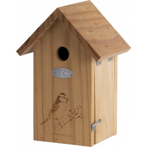 Nichoir mésange bleue silhouette - 14,1 x 17,1 x 25,9 cm - Beige - Livraison gratuite (1/5)