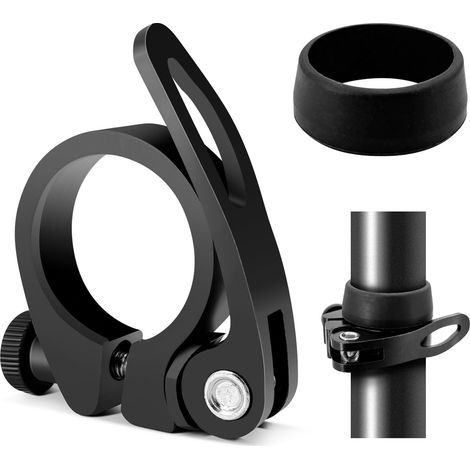 31,8 mm Schnellspann-Sattelstützenklemme für Fahrräder – Schnellspann-Sattelstützenklemme aus Aluminium zur Befestigung von Fahrradsattelstützen mit Staubring für Mountainbikes (1/5)