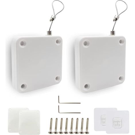 Ferme-porte Automatique - Acier Trempé 1000 G - Installation Sans Perçage - Pour Porte Intérieure Bureau Chambre - Blanc - 2 Pièces (1/5)